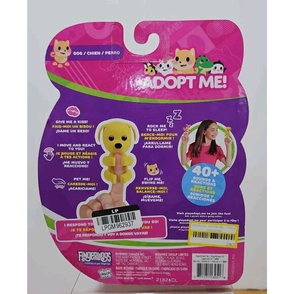 Fingerlings "Adopt Me!" Interactive Pet Dog - 40+ Sounds & Reactions Yellow Anim - Picture 4 of 4